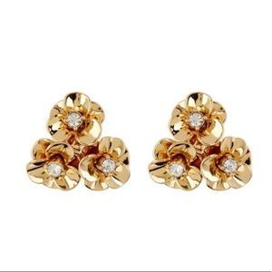Kate Spade gold cluster flower earrings NWT